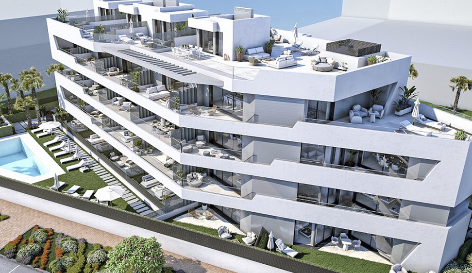 vista aerea sea line torrox - Torrox-Costa-23 apartments at the beachfront